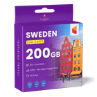 Sweden Travel Sim Card 200GB