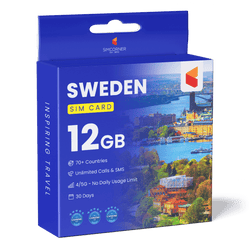 Sweden Travel Sim Card (12GB)