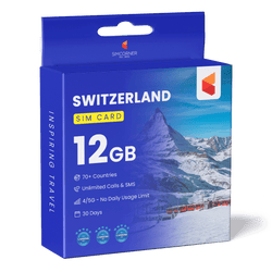 Switzerland Travel Sim Card (12GB)