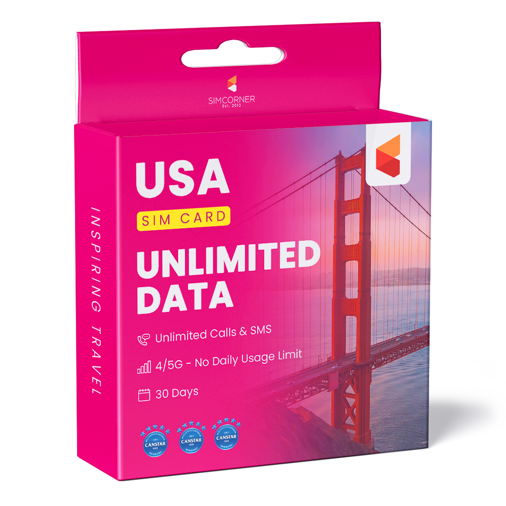 USA SIM Card - Unlimited Data - Unlimited Calls & SMS - SimCorner Australia