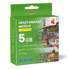 Sim Card for USA Canada Mexico (5GB)
