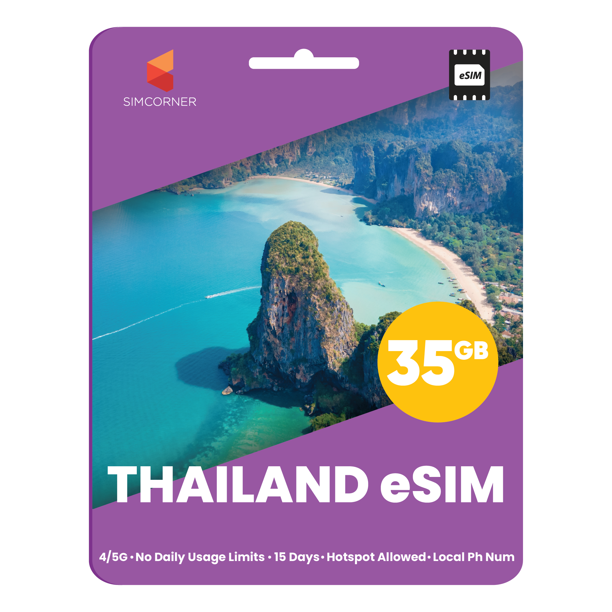 [eSIM] Thailand Sim Card - 35GB (AIS) | SimCorner