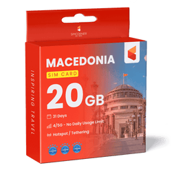 Macedonia Data SIM Card (31 Day - 20GB)