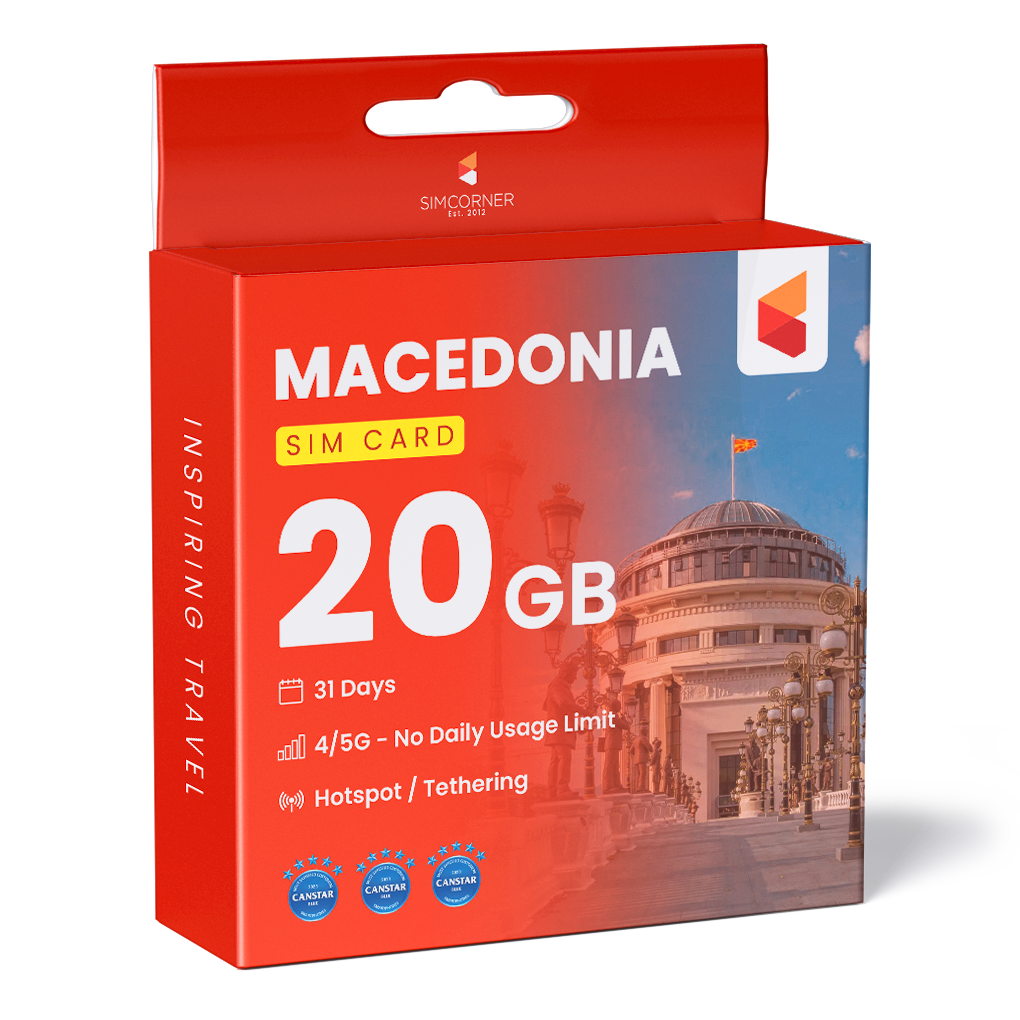 Macedonia Data SIM Card (31 Day - 20GB)