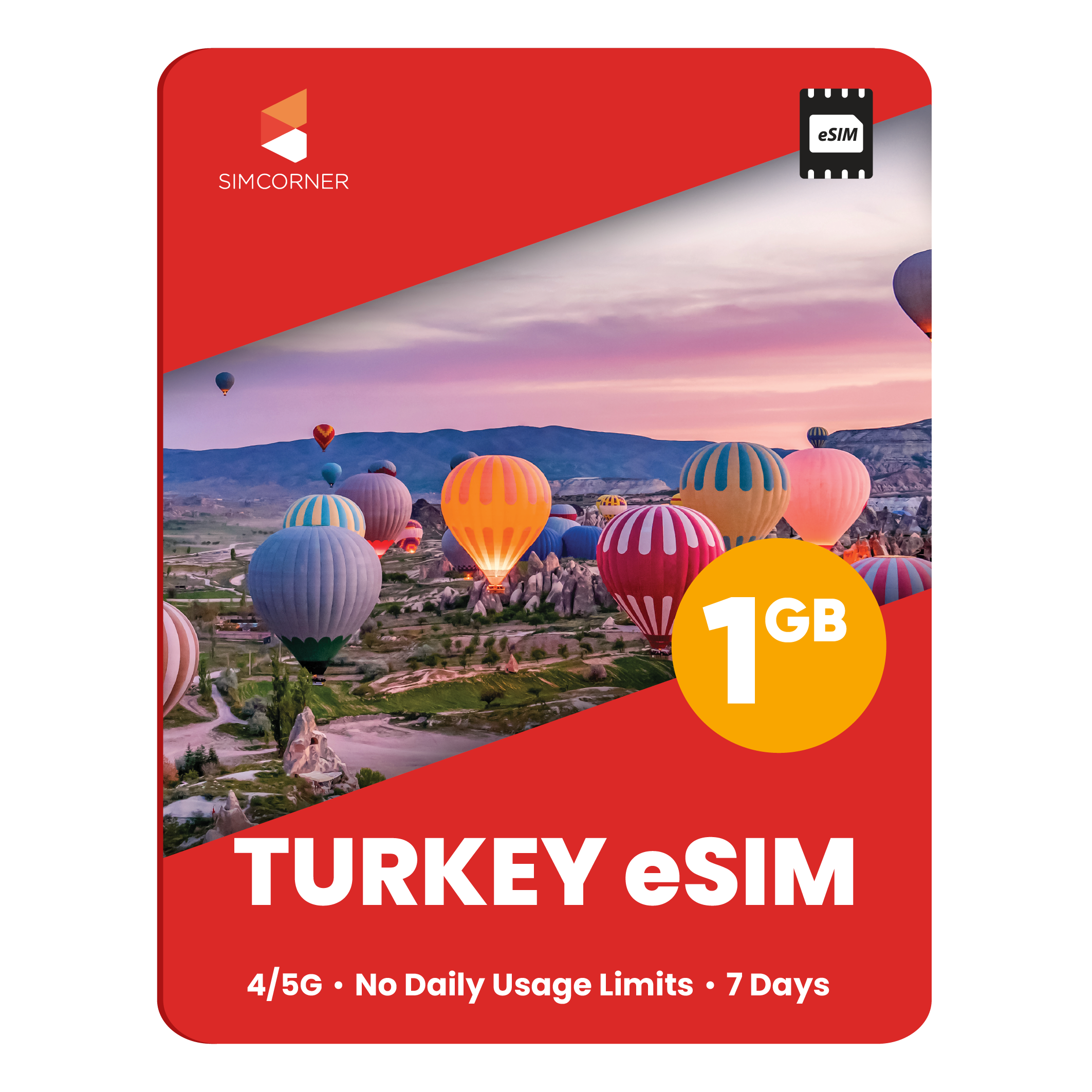 Türkiye eSIM: 1GB - 7 Days - SimCorner