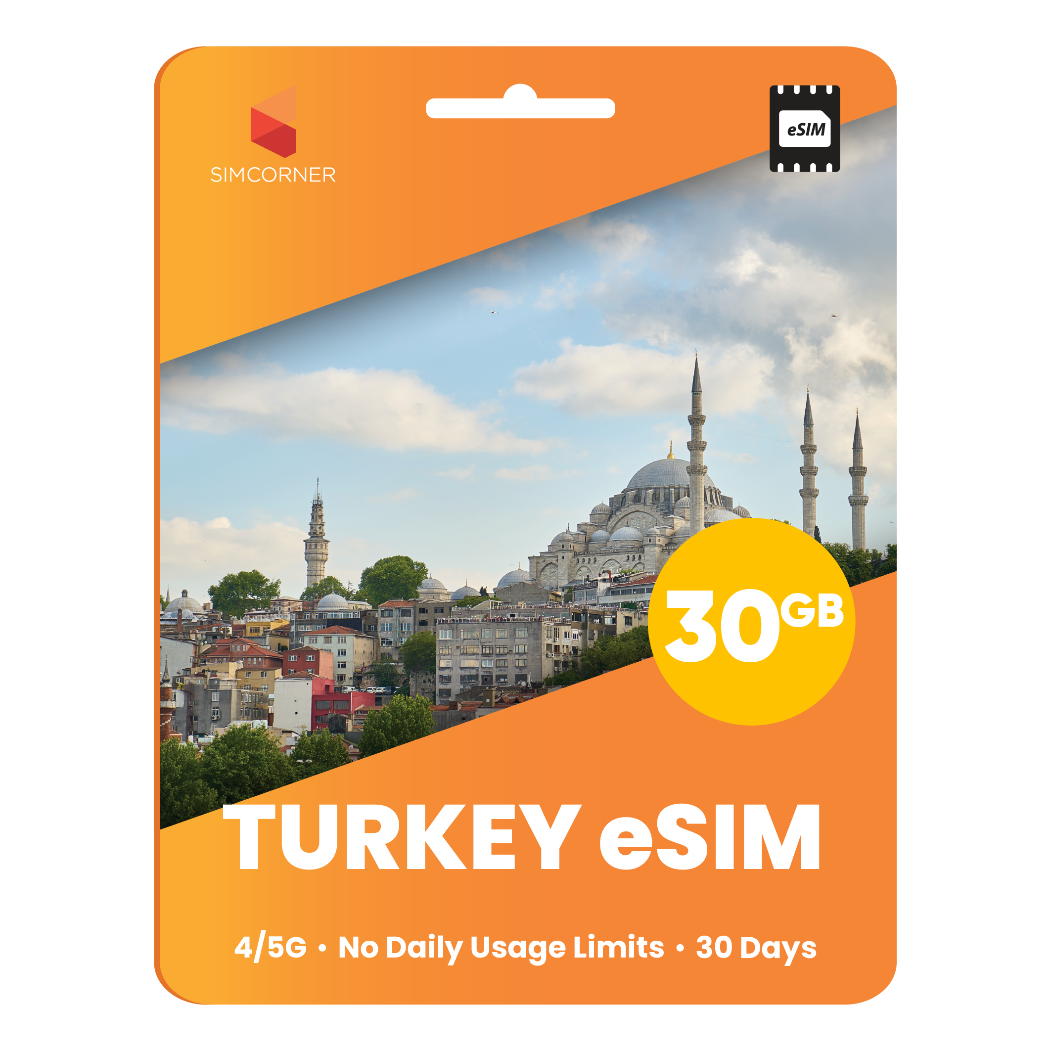 Türkiye eSIM: 30GB - 30 Days - SimCorner