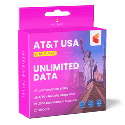 AT&T Unlimited Data SIM USA (25GB Canada, Mexico)