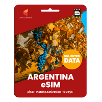 Thumbnail for [eSIM] Argentina Unlimited Data - SimCorner