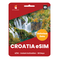Thumbnail for [eSIM] Croatia Unlimited Data - SimCorner