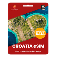 Thumbnail for [eSIM] Croatia Unlimited Data - SimCorner