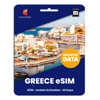 Thumbnail for [eSIM] Greece Unlimited Data - SimCorner