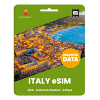 Thumbnail for [eSIM] Italy Unlimited Data - SimCorner