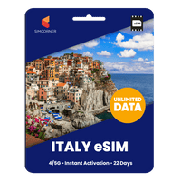 Thumbnail for [eSIM] Italy Unlimited Data - SimCorner