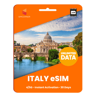Thumbnail for [eSIM] Italy Unlimited Data - 30 Days