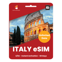 Thumbnail for [eSIM] Italy Unlimited Data - SimCorner