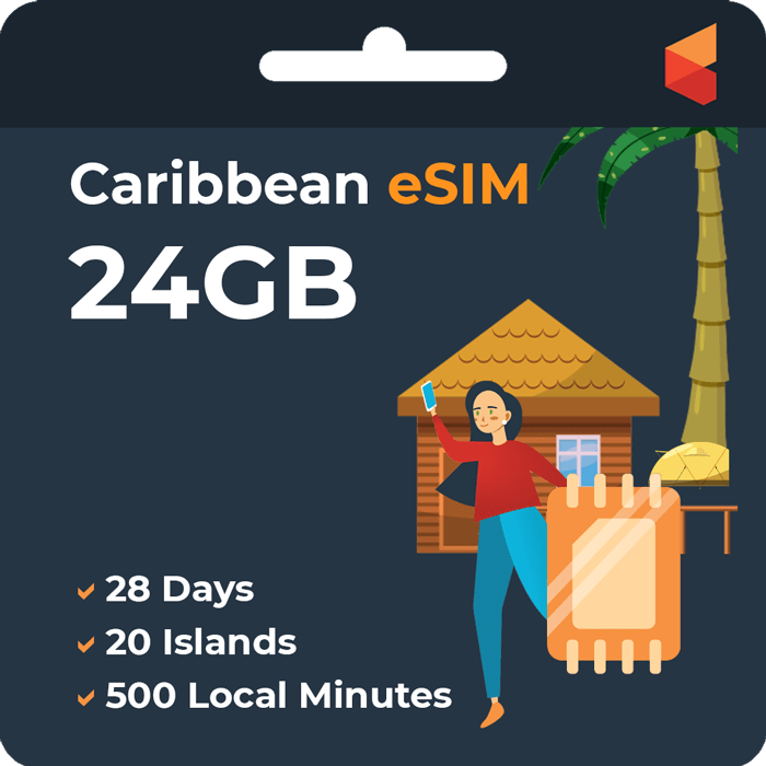 Prepaid Caribbean eSIM Card (24GB) | SimCorner