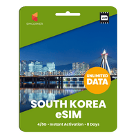 Thumbnail for [eSIM] South Korea Unlimited Data - SimCorner