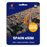 Thumbnail for [eSIM] Spain Unlimited Data - SimCorner