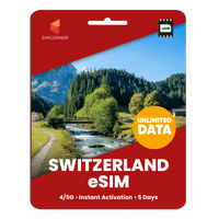 Thumbnail for [eSIM] Switzerland Unlimited Data - SimCorner