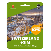 Thumbnail for [eSIM] Switzerland Unlimited Data - SimCorner