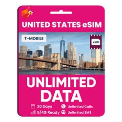 [eSIM] USA Travel SIM - Unlimited Data (T-Mobile)