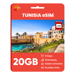 [eSIM] Tunisia Data eSIM (20GB - 31 Days)