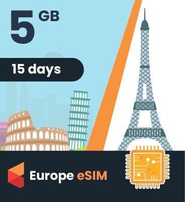 Europe eSIM: 5GB - 15 days