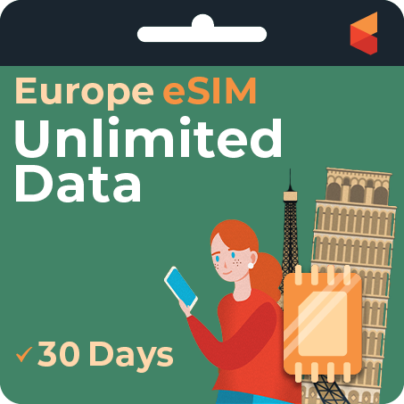 [eSIM] Europe Unlimited Data | 30 days | SimCorner