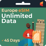 [eSIM] Europe Unlimited Data | 45 days | SimCorner