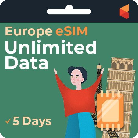 [eSIM] Europe Unlimited Data | 5 days | SimCorner