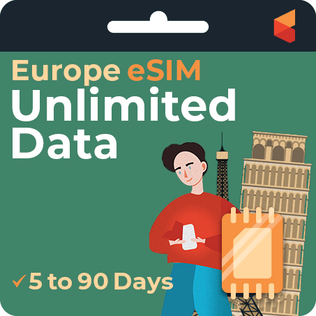 [eSIM] Europe Unlimited Data | 5 days to 90 Days | SimCorner