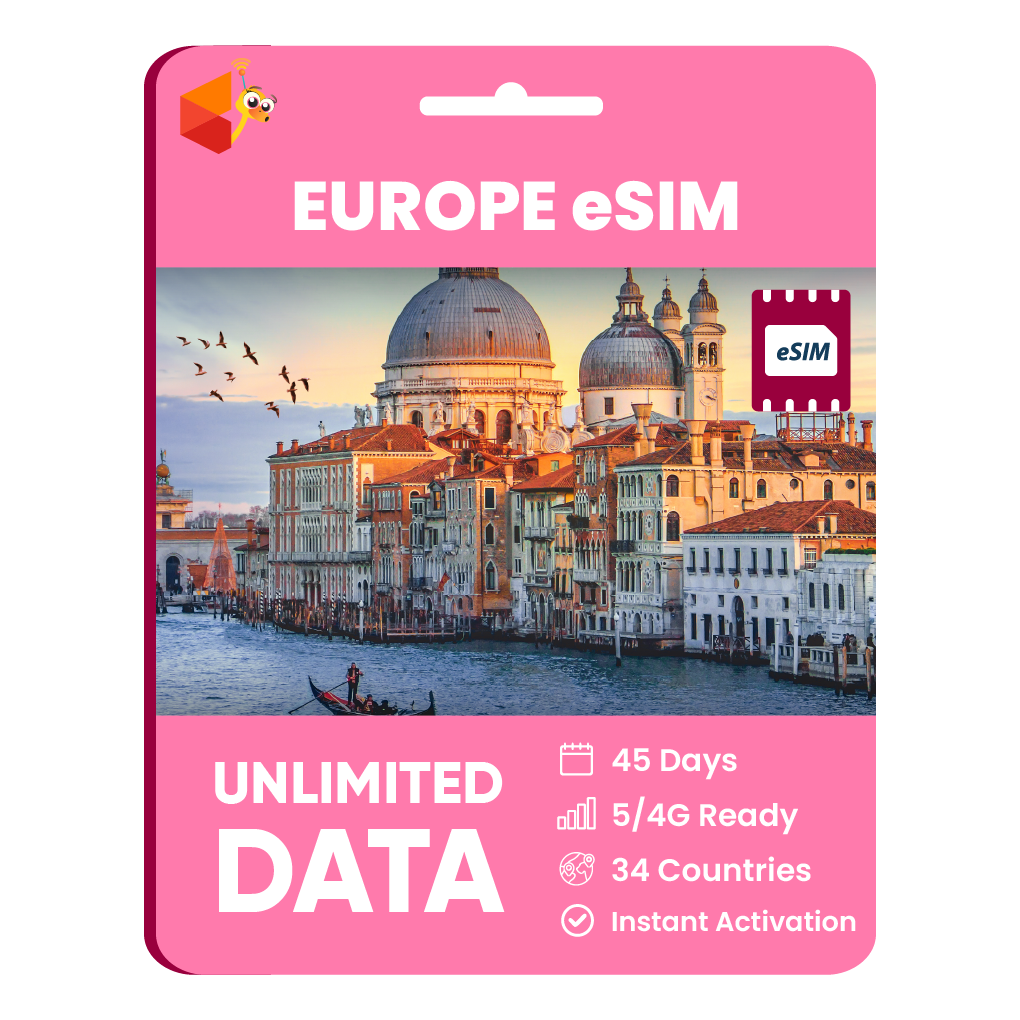 [eSIM] Europe Unlimited Data | 45 Days | SimCorner