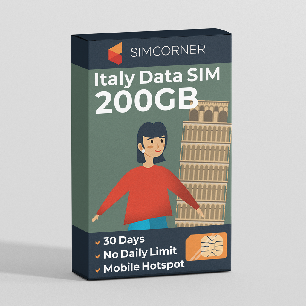 Italy Travel Sim Card 200GB