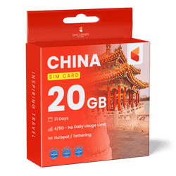 China Data SIM Card (31 Day - 20GB)