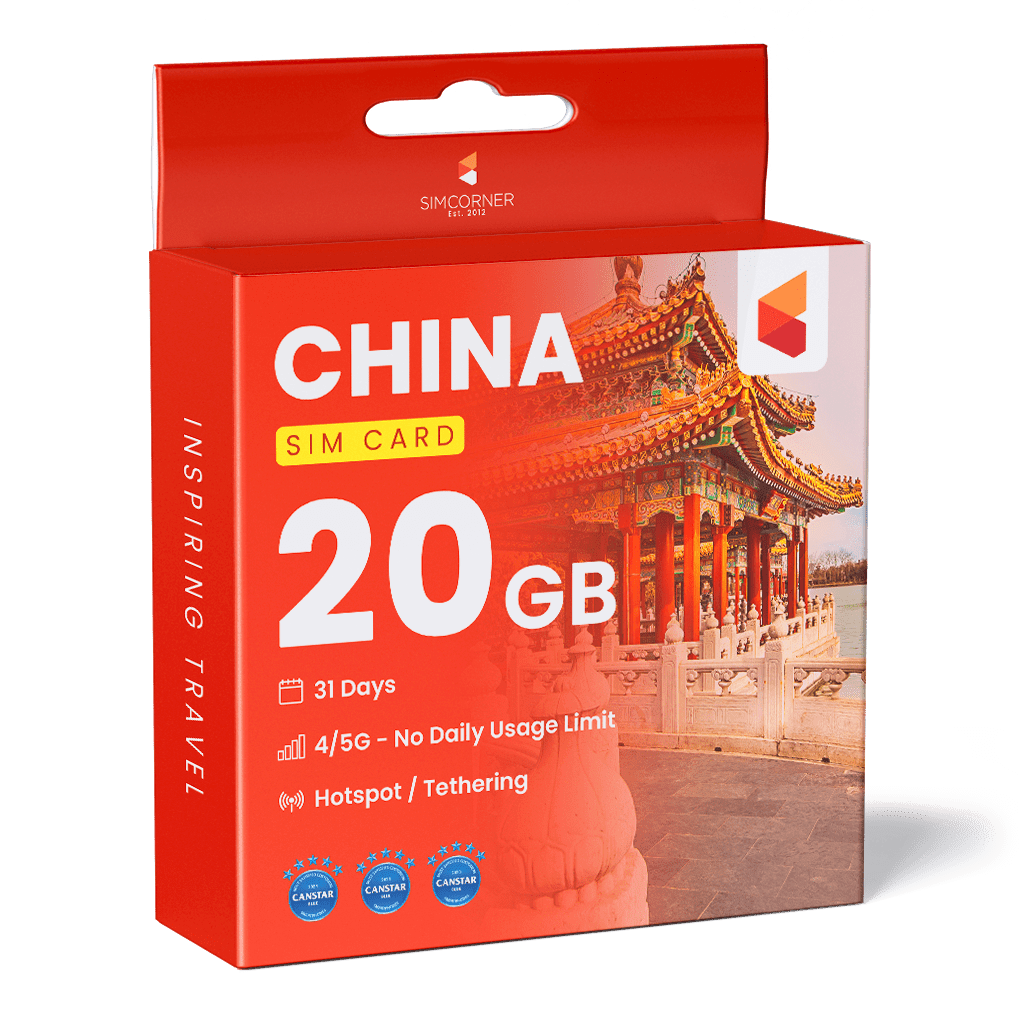 China Data SIM Card (31 Day - 20GB) - SimCorner