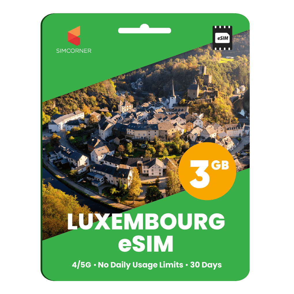 Luxembourg eSIM: 3GB - 30 Days - SimCorner