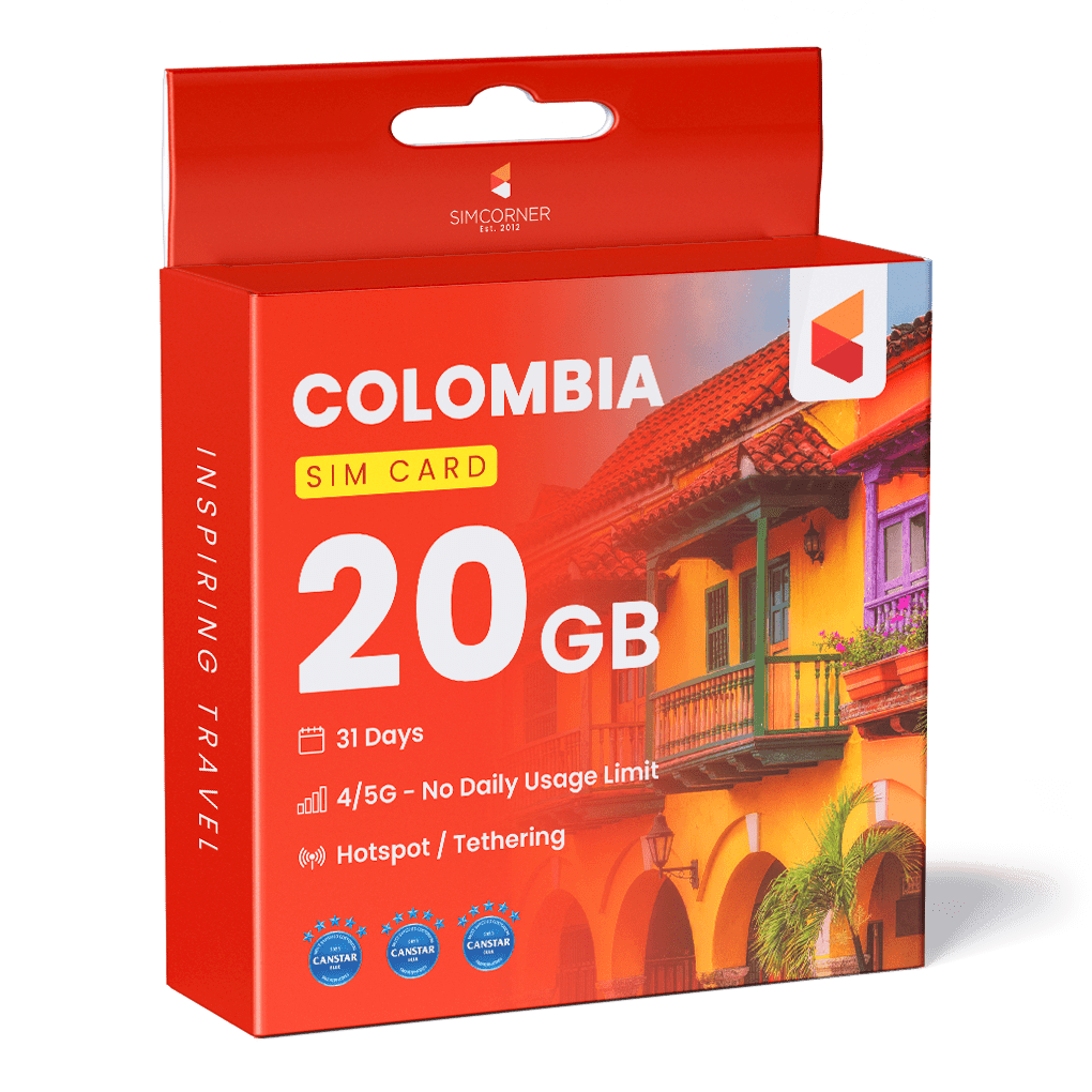 Colombia Data SIM Card (31 Day - 20GB) - SimCorner