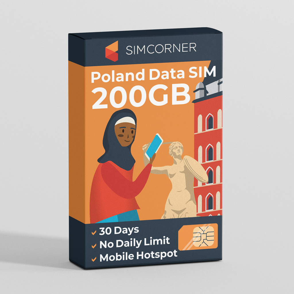 Poland Travel Sim Card 200GB