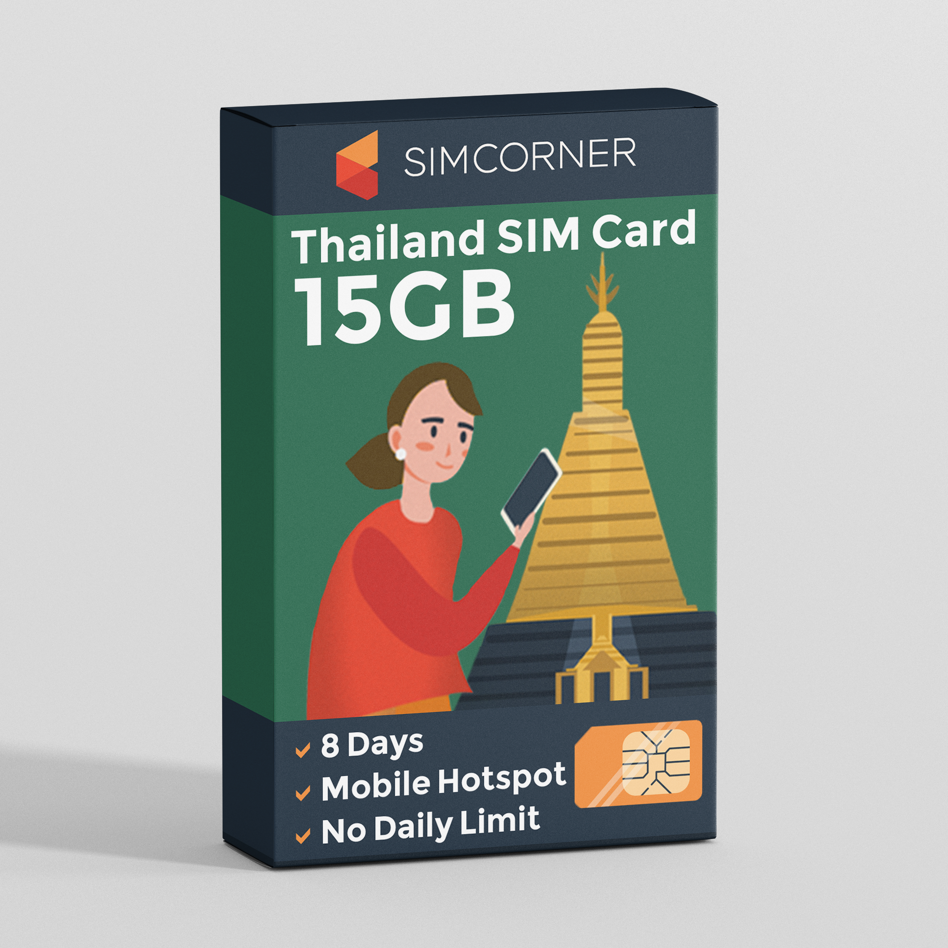 8 Day Thailand Travel Sim Card - 15GB (AIS) I SimCornerAustralia