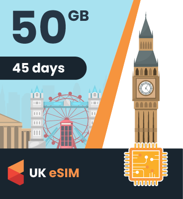 United Kingdom eSIM: 50GB - 45 Days