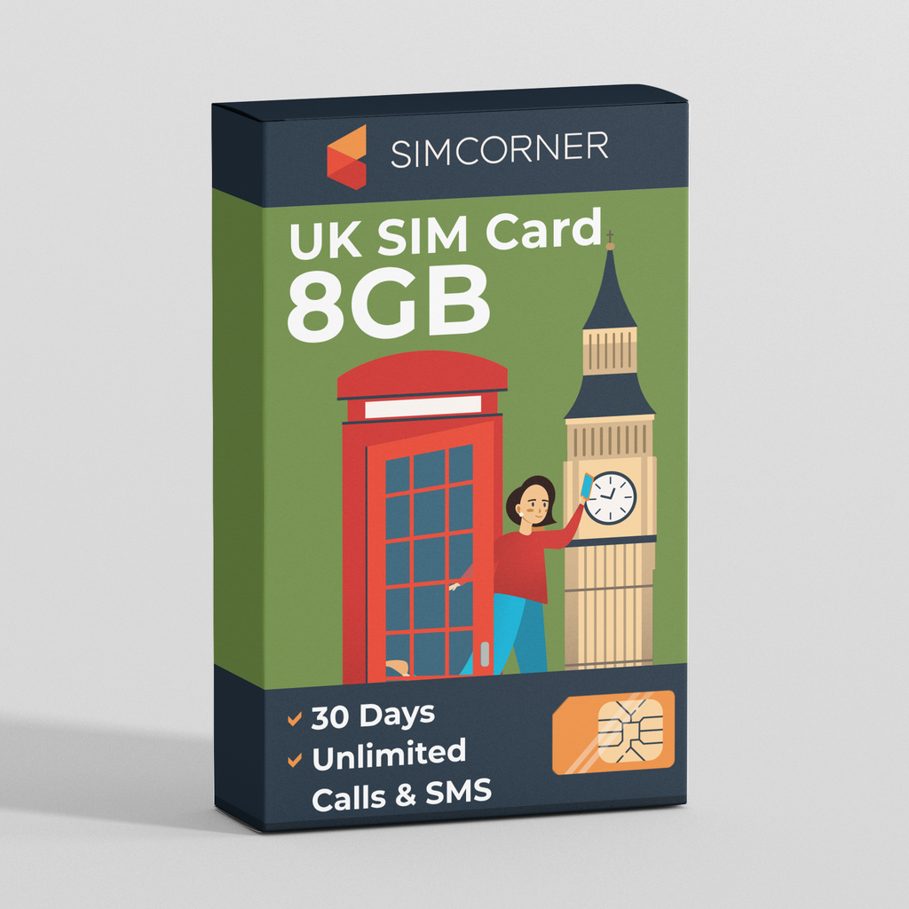 UK Travel Sim Card (O2 - 8GB) | SimCorner Australia