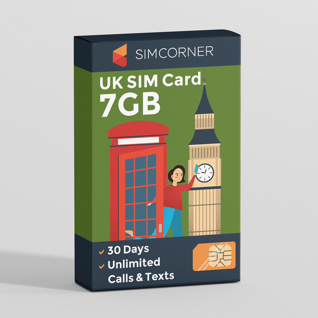 UK Travel Sim Card (O2 - 7GB)